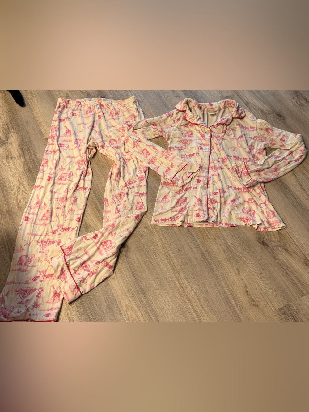 Vintage BedHead Pink Toile Pajama Set XS Runs Large